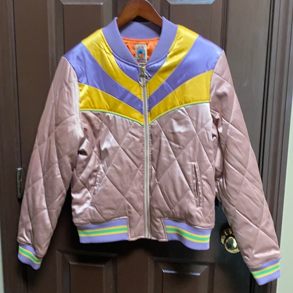 Classic Rock Couture Rising Sun Bomber Jacket Dusted Pink size M - Picture 10 of 17